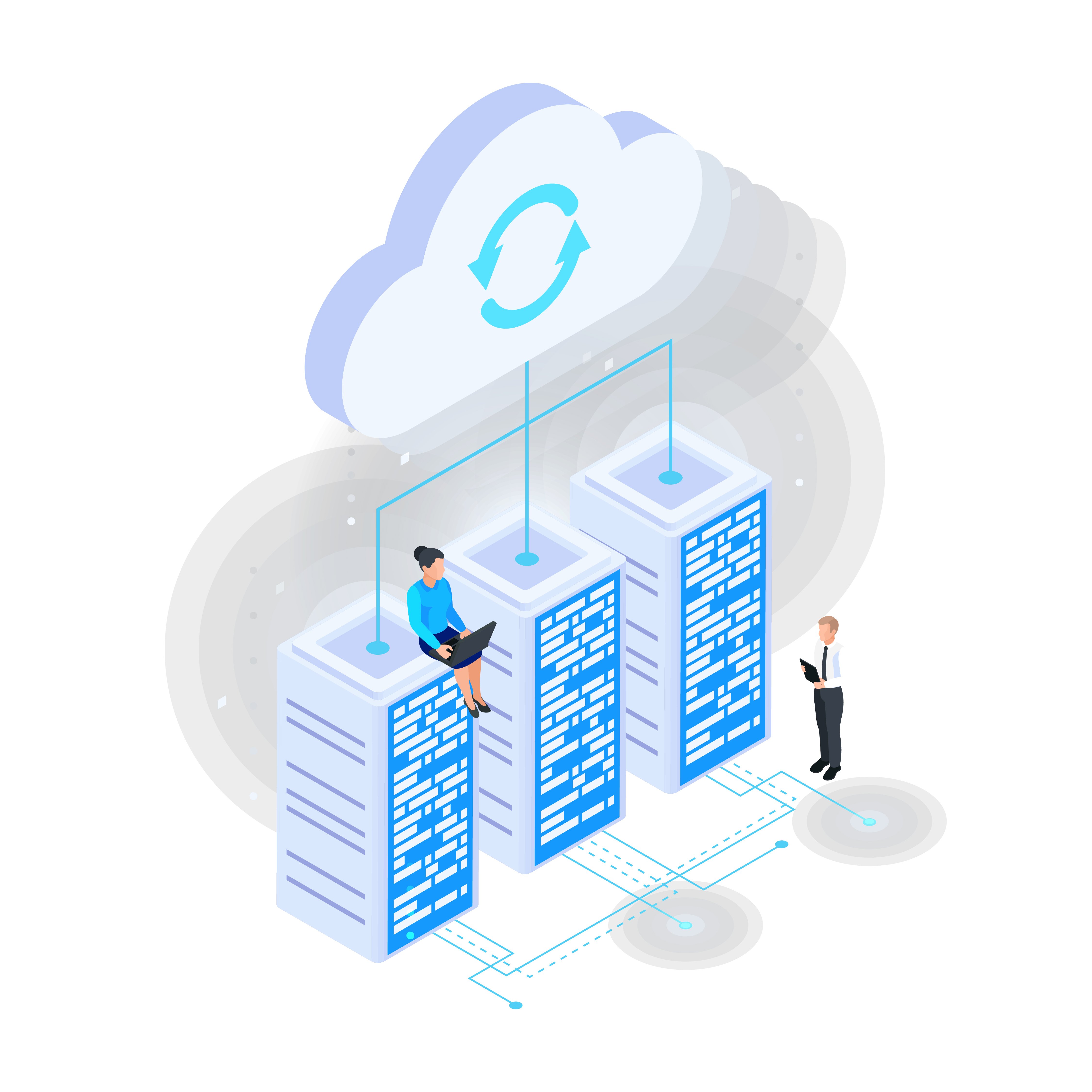 cloud services isometric